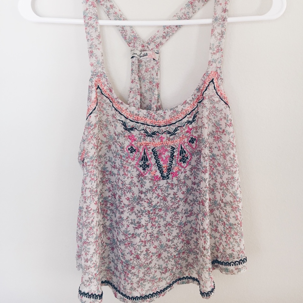 Nordstrom Tribal Embroidered Tank Top (Size M)